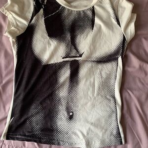 Black and white shein graphic tee